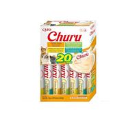 INABA Churu - Friandises pour Chats en Purée aux 4 Saveurs de Poulet - Délicieux Snacks pour Félins - Texture Lisse et Onctueuse - Nourriture pour Chats - 20 Tubes x 14g