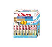 INABA Churu - Friandises pour Chats en Purée aux 4 Saveurs de Thon - Délicieux Snacks pour Félins - Texture Lisse et Onctueuse - Nourriture pour Chats - 40 Tubes x 14g