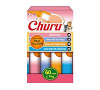 INABA Churu, Friandises pour Chats, Multipack 4 Variétés au Saumon, 60x14g