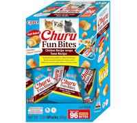 INABA Churu Fun Bites - Friandises pour Chats - Bouchées crémeuses Double-Texture - Saveur Poulet et Thon avec Tapioca - Riche en Protéines - Soutient Le développement Musculaire - 8 x 12 g (96 g)