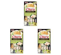 INABA Churu Luxury Friandises pour Chats à Base d'ingrédients de Haute qualité, Riches en humidité et en protéines, Faibles en Calories, sans céréales ni Sucre ajouté 4 x 14g (Lot de 3)