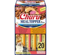 INABA Churu Meal Topper, Snack crémeux pour Chat en 2 variétés de Poulet - 20 bâtonnets x 14gr - Assaisonnement pour Nourriture sèche - Snack sans conservateurs