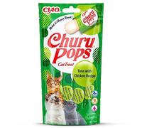 INABA Churu Pops - Friandise pour Chat en Stick Gelée au Thon et Poulet - Texture Douce et Moelleuse - 4 Tubes x 15g