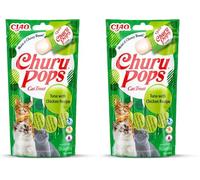 INABA Churu Pops - Friandise pour Chat en Stick Gelée au Thon et Poulet - Texture Douce et Moelleuse - 4 Tubes x 15g (Lot de 2)