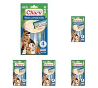 INABA Churu Püree - Friandises pour Chiens à Manger à la Main, Délicieuses friandises pour Chiens à lécher - Friandises en portions Pratiques, Poulet au Thon,5 Paquet de 4x14g