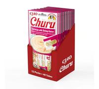 INABA Churu Pureté Friandise pour Chats - Pâte pour Chats à Manger à la Main - Bâtonnets pour Chats au Thon & crevettes - 12 Paquet / 48 bâtonnets