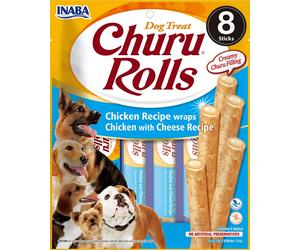 INABA Churu Rolls Chicken 8x12g wrap au poulet et au fromage pour chiens