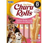 Inaba Churu Rolls Chicken With Salmon Recipe - Dog Treat - 8x12g