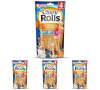 INABA Churu Rolls - Friandise pour Chat en Bâtonnet au Poulet, Enrobage au Poulet - Moelleux et Crémeux - 4 Sticks x 10g (Lot de 4)