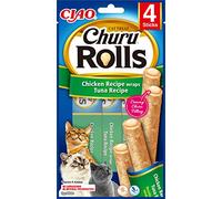 INABA Churu Rolls, Snack pour Chat, Double Texture Thon, 48x10 g