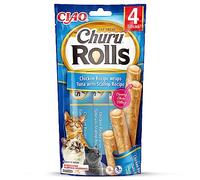 INABA Churu Rolls – Friandises chats à la main, crémeuses – Thon enrobé de coquilles St-Jacques