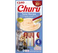 INABA Churu Senior Cat Treats Friandises pour chats avec 30% de thon, riches en oméga 3, vitamine E, taurine, seulement 7 kcal par tube | Friandises saines pour chats du Japon 56 g (1 paquet)