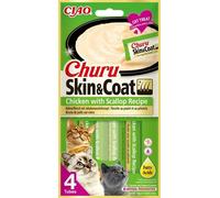 Inaba Churu Skin&coat Chicken With Scallop Recipe - Cat Treats - 4x14