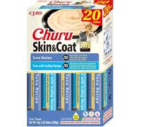 INABA Assortiment de friandises pour chats pour la beauté du pelage, saveur thon double, 20 pièces, faible en calories, ingrédients de qualité supérieure