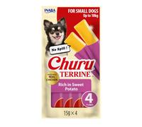INABA Churu Terrine, Friandises pour Chiens à Mâcher, Patate Douce, 4 x 15g | Snack pour Petit Chien <10 kg, Stick Humide pour Mastication, Tendre Facile à Mâcher, Sans Dégâts, Récompense, Dog Treats