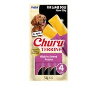 INABA Churu Terrine, Friandises pour Chiens à Mâcher, Patate Douce, 4 x 56g | Snack pour Grands Chiens >25 kg, Stick Humide pour Mastication, Tendre Texture, Sans Dégâts, Récompense, Dog Treats
