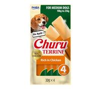 INABA Churu Terrine, Friandises pour Chiens à Mâcher, Poulet, 4 x 30g | Snack pour Chiens Taille Moyenne 10-25 kg, Stick Humide pour Mastication, Tendre Texture, Sans Dégâts, Récompense, Dog Treats