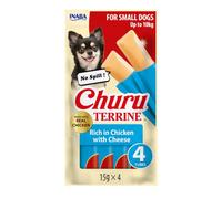 INABA Churu Terrine, Friandises pour Chiens à Mâcher, Poulet Fromage, 4x15g | Snack pour Petit Chien <10 kg, Stick Humide pour Mastication, Tendre Facile à Mâcher, Sans Dégâts, Récompense, Dog Treats