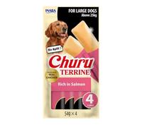 INABA Churu Terrine, Friandises pour Chiens à Mâcher, Saumon, 4 x 56g | Snack pour Grands Chiens >25 kg, Stick Humide pour Mastication, Tendre Texture, Sans Dégâts, Récompense, Dog Treats