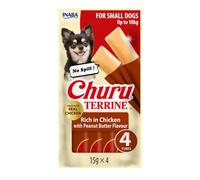 INABA Churu Terrine, Friandises pour Chiens, Poulet Beurre Cacahuète, 4x15g | Snack pour Petit Chien <10 kg, Stick Humide pour Mastication, Tendre Facile à Mâcher, Sans Dégâts, Récompense, Dog Treats
