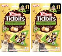 INABA Churu Tidbits Friandises pour Chats à Base d'ingrédients de Haute qualité, Riches en humidité et en protéines, Faibles en Calories, sans céréales ni Sucre ajouté 96g (Lot de 2)