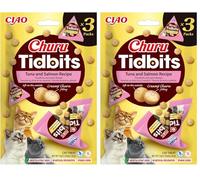 INABA Churu Tidbits Friandises pour Chats à Base d'ingrédients de Haute qualité, Riches en humidité et en protéines, Faibles en Calories, sans céréales ni Sucre ajouté 36g (Lot de 2)