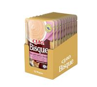 INABA Ciao - Bisque Thon & Saumon - Friandise pour Chat Humide - 12 x 40g - Délicieuse et Saine - Purée - Plat d'accompagnement - Complément Naturel et sans céréales - Pâtée pour Chat