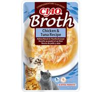 INABA Ciao - Broth Poulet & Thon - Friandise pour Chat Humide - Délicieuse et Saine - Sauce - Plat d'accompagnement - Complément Naturel et sans Céréales - Pâtée pour Chat - 1 x 40g