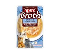 INABA Ciao Broth, Friandise pour Chat Humide au Poulet et Thon, 1x40g | Bouillon avec Lanières de Poulet, Délicieux Snack, Plat d'accompagnement, Ingrédients Premium, Forte Humidité