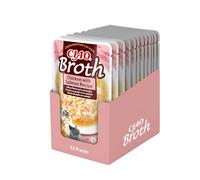 INABA Ciao - Broth Poulet & Saumon - Friandise pour Chat Humide - Délicieuse et Saine - Sauce - Plat d'accompagnement - Complément Naturel et sans Céréales - Pâtée pour Chat - 12 x 40g