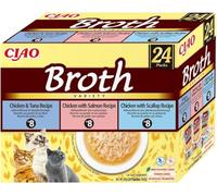 INABA Ciao - Broth Variété Poulet - Friandise pour Chat Humide - Délicieuse et Saine - Sauce - Plat d'accompagnement - Complément Naturel et sans Céréales - Pâtée pour Chat - 40g (24 Paquets)