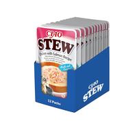 INABA Ciao Stew, Katzenfutter NASS mit Huhn und Lachs, 12x40g | Mit Hochwertigen Zutaten, Cremige Katzensuppe, Getreidefrei, Zuckerfrei, perfekte Leckerli zwischen den Mahlzeiten