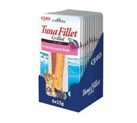 INABA Ciao Tuna Fillet, Friandise pour Chats, Thon et Crabe, 12x15g