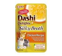 INABA Dashi Delights Bouillon soyeux : recette de poulet (1 x 40 g) / sans céréales, riche en protéines, ingrédients naturels, délicieux et sain, nourriture humide pour chat