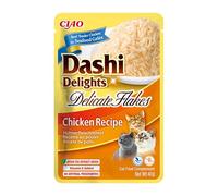 INABA Dashi Delights Delicate Flakes Nourriture Humide pour Chat, Poulet 40 g (Lot de 1), friandises Premium pour Chat en Sauce