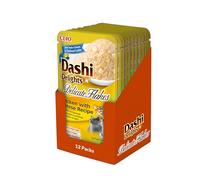 INABA Dashi Delights Delicate Flakes, Nourriture Humide pour Chats au Poulet et Fromage, Flocons et Bouillon de Poisson, Riche en Protéines, Ingrédients Naturels, Repas Complémentaire, 12x40 g