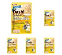 INABA Dashi Delights Delicate Flakes, Nourriture Humide pour Chats au Poulet et Fromage, Flocons et Bouillon de Poisson, Riche en Protéines, Ingrédients Naturels, Repas Complémentaire, 1x40 g