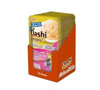 INABA Dashi Delights Delicate Flakes, Nourriture Humide pour Chats au Poulet et Saumon, Flocons et Bouillon de Poisson, Riche en Protéines, Ingrédients Naturels, Repas Complémentaire, 12x40 g