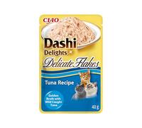 INABA Dashi Delights Delicate Flakes, Nourriture Humide pour Chats au Thon, Flocons et Bouillon de Poisson, Riche en Protéines, Ingrédients Naturels, Repas Complémentaire, 1x40 g