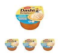 INABA Dashi Delights - Morceaux dans Un Bouillon de Flocons de bonite au Poulet & pétoncles - 1 x 70g - Délicieuse et Saine - Topping - Riche en protéines - Ingrédients naturels - Pâtée pour Chat