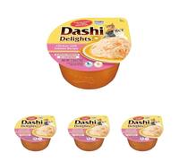 INABA Dashi Delights - Morceaux dans Un Bouillon de Flocons de bonite au Saumon - 1 x 70g - Topping - Riche en protéines - Ingrédients naturels - Délicieux et sain - Pâtée pour Chat (Lot de 4)