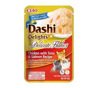 INABA Dashi Delights Poulet en flocons délicats avec thon et saumon Recette 40g