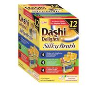 INABA Dashi Delights Silky Broth Friandises pour Chats à base d'ingrédients de haute qualité, riches en humidité et en protéines, faibles en calories, sans céréales ni sucre ajouté 40g (Paquets de 12)