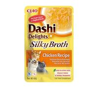 INABA Dashi Delights Bouillon soyeux : recette de poulet (1 x 40 g) / sans céréales, riche en protéines, ingrédients naturels, délicieux et sain, nourriture humide pour chat