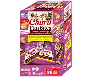 INABA Dog Churu Fun Bites Poulet avec Patate Douce 8x12g bouchées pour chien