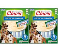 INABA Friandises liquides pour Chien Churu crème au Poulet et Thon - 8 Tubes de 20g (Lot de 2)
