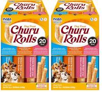 INABA - Recette pour Chien avec 58,4% de Poulet, 15% de Thon, Blanc d'œuf en Poudre, Tapioca, caséinate de Sodium, levure | Au Saumon ou au Fromage (Lot de 2)