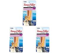 INABA Tuna Fillet Grilled - Friandise pour Chats Filet de Thon - Bouillon aromatisé au Crabe - Extra Tender dans Un Bouillon au goût de Thon - 15g (Lot de 3)
