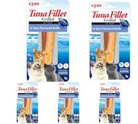 INABA Tuna Fillet Grilled - Friandises pour Chats en Filet de Thon - Bouillon Aromatisé au Thon - Snack pour Félins Grillé et Riche en Antioxydants - 1 Filet de 15g (Lot de 5)