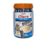 INABA - Variétés Churu de thon pour chats 50 sticks de 14g (Poisson - Thon - Fruits de mer)
